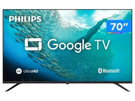  Smart TV 70" Philips 4K UHD DLED 70PUG7019/78 Google TV Quad Core Google Assistente 3 HDMI