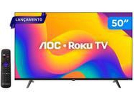 Smart TV 50 4K AOC Roku com 3 HDMI