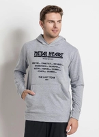 Casaco Mescla com Capuz e Bolso Canguru