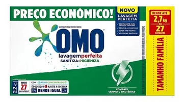 [Leve 9 R$ 17 cada] Omo Lavagem Perfeita Sanitizante Pó 2,2kg