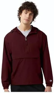 (Taxas Inclusas) Jaqueta Champion CO200 Masculina – Capuz Ajustável, Leve e Resistente à Água e ao Vento, Marrom, GG