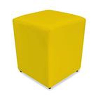 Puff Coriono Amarelo - Suporta até 120 kg