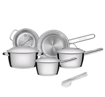 Jogo de Panelas Tramontina Aço Inox Allegra 5 Peças Fundo Triplo + Pegador de massa