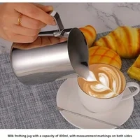 [Moedas R$7] Jarra de espuma de leite com escala de medição 350ML café latte arte jarro creme copo para espresso cappuccino barista