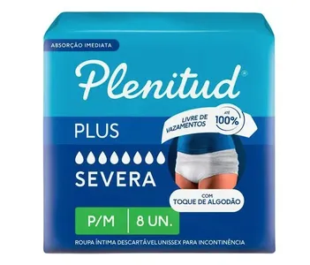 Roupa Íntima Plenitud Plus P/M 8 Unidades