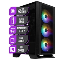 PC GAMER MANCER, AMD RYZEN 5 4600G, Vega 7, 16GB DDR4, SSD 240GB + HD 500GB, Fonte 500W 80 Plus