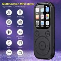 【Com Taxa】Mini MP3 Player Digital Portátil Preto com l 1.8" Bluetooth 5.4 e Rádio com Gravação