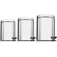 [Walmart] Kit de Lixeiras Inox Mainstays Premier com 3 Unidades por R$ 60