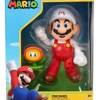 Boneco Mario De Fogo De 10cm Com Flor De Fogo - Super Mario