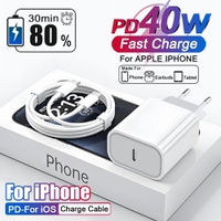 Carregador Rápido 40W Tipo C p/ iPhone 11 a 17 Carrega 50% do Iphone 17 em 20 min.