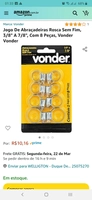 (PRIME) Jogo De Abraçadeiras Rosca Sem Fim, 3/8" A 7/8", Com 8 Peças, Vonder - R$10