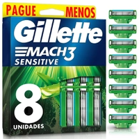 Refil Gillette Mach3 Sensitive com 8 Unidades