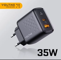 [R$7,73 Moedas/App] VOLTME 35W PD USB C Carregador GaN III Tech Carregador Rápido 