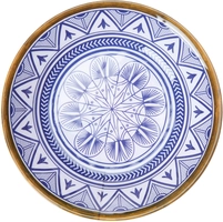 [Frete Prime] Prato Fundo Linha Mandala Mimo Style Azul/Branco - R$6