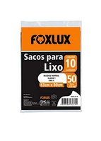 Foxlux Saco de Lixo 50L Preto 10 Unidades
