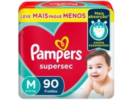 Fraldas Supersequinha M 6-10kg c/ 90 unidades