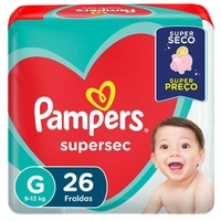 Fralda Pampers Supersec Pacotão G - 26 Unidades