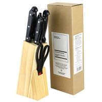 Jogo de Facas com Cepo e Tesoura 8 peças - Basic+ R$ 50