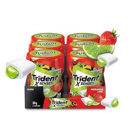 [REC] Chiclete Trident XSenses Morango Lime Sem Açúcar - cx 6 unidades