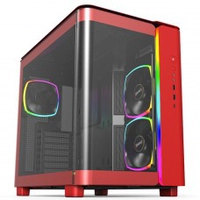 Gabinete King 95 Pro, ARGB, Mid Tower, Vidro Temperado, ATX, Red, Sem Fonte, Com 6 Fans