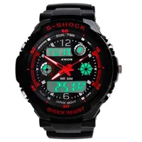 Relógio Masculino Digital Kikos, Pulseira de Poliuretano, Iluminação LED, Alarme, Caixa de 5,2 cm, Resistente à Água 3 ATM - RK02VERM - R$52,51