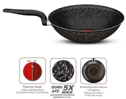 Frigideira Wok Antiaderente Rochedo Stone Pro Revestida com Minerium 28cm