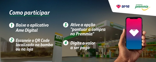10% de cashback em Postos Petrobras pagando com AME