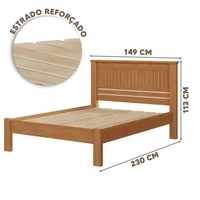 Cama De Casal Com Cabeceira 100% MDF Nature Off White Mônaco Fênix