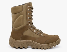 [CC Mercado Pago] Coturno Sniper Zíper Militar Em Couro Hidrofugado Coiote