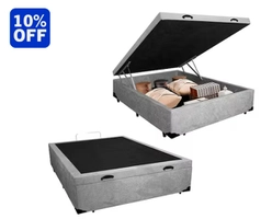 Cama Box Baú Casal Suede SerenePrime Cinza 138x188x44