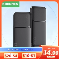 Rocoren Banco de Carregamento Rápido, Carregador Portátil, 10000mAh