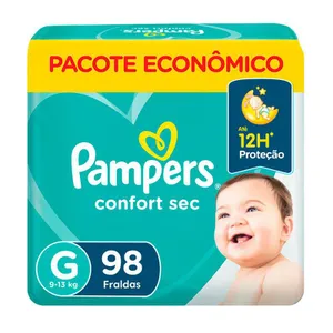 [Tira R$ 0,75] Fraldas Pampers Confort Sec Max G 98 Unidades