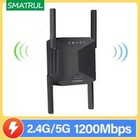 Confira Smatrul 5ghz 2.4g Roteador Wifi Repetidor Sem Fio 1200mbps 2.4g Casa Extensor De Rede 5g Wi-