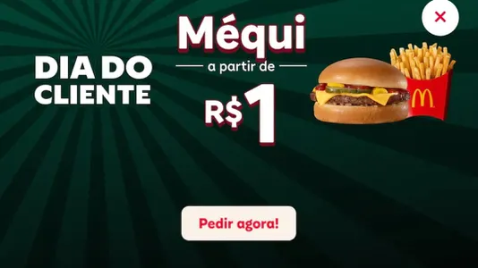 Semana do Cliente - Méqui a partir de R$1 no Ifood 