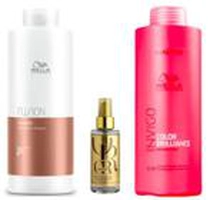 Kit Shampoos Fusion Repair, Invigo e Oil Reflections - Wella