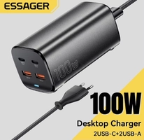 [R$63 Moedas/App] Carregador Essager GaN 100W USB-C com Carga Rápida QC 4.0 e 3.0
