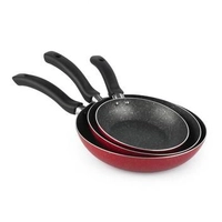 Jogo De Frigideiras Francesas 3 Peças 14 18 24cm Vermelho Nacional - Alumínio Nacional