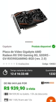 Placa de Vídeo Gigabyte AMD Radeon RX 590 Gaming 8G, GDDR5 - GV-RX590GAMING-8GD (rev. 2.0)
