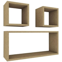 Conjunto de 3 Nichos Cru MDF Creative Fatutto | R$9