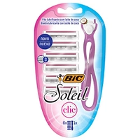 BIC Aparelho De Depilar Soleil Clic 3 Lâminas + 6 Cargas 968721 1 Unidade Yin Yang Lilás Pacote De 6
