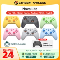 [R$57,37 Moedas/ C.Visa] Controle Sem Fio Gamesir T4 Nova Lite, Hall Effect 