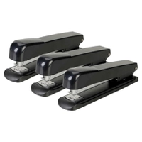 [AME SC R$ 8,99] Conjunto Com 3 Grampeadores 24/6 e 26/6 Preto - Office Basics