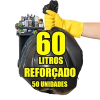 Saco De Lixo 60 Litros Reforçado Grosso 50 unidades Grande Preto Resistente Forte Pacote Lixex Sacos para Lixo