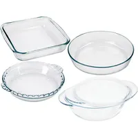Conjunto de Assadeiras e Terrinas de Vidro com 5 Peças - Marinex - R$55