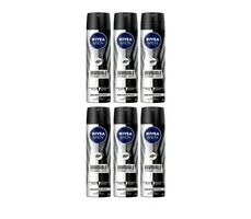 Kit Desodorante Nivea Invisible For Black White - Aerossol Antitranspirante Masc 150ml 6 Unidades