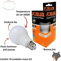 Foxlux Lâmpada LED Bulbo 9W 6500K Bivolt