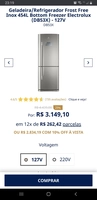 Geladeira/Refrigerador Frost Free Inox 454L Bottom Electrolux (DB53X) - 127V | R$2.834
