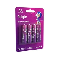 (R$ 26 +por-) Pilha Recarregável AA 2700mAh Elgin c/ 4 Unidades