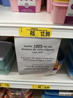 [Loja Física- Americanas] - 100%  no AME -CONJUNTO DE POTES QUADRADOS DUP 500ML - LEVE 4 PAGUE 3