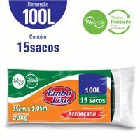 Saco de Lixo Reforçado 100L Tipo E c/ 15 un.